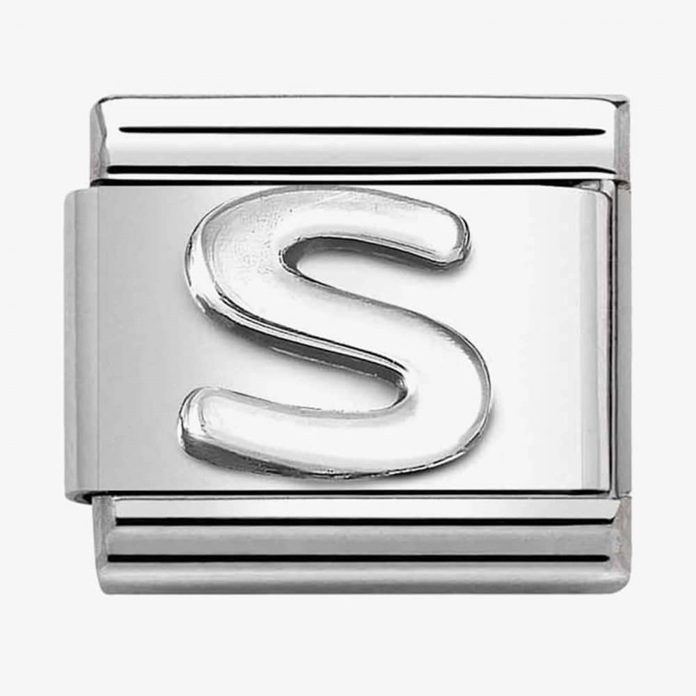 Composable Stainless Steel and Silver Letter S