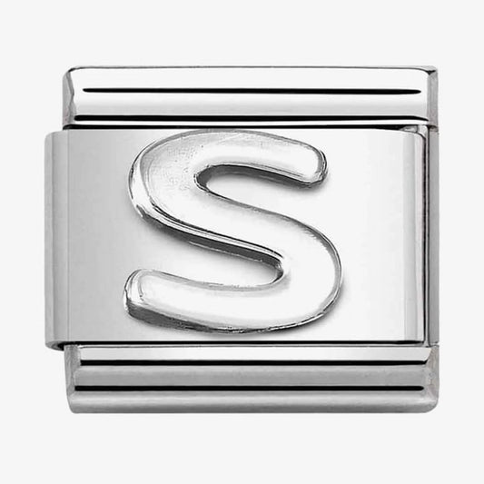 Composable Stainless Steel and Silver Letter S
