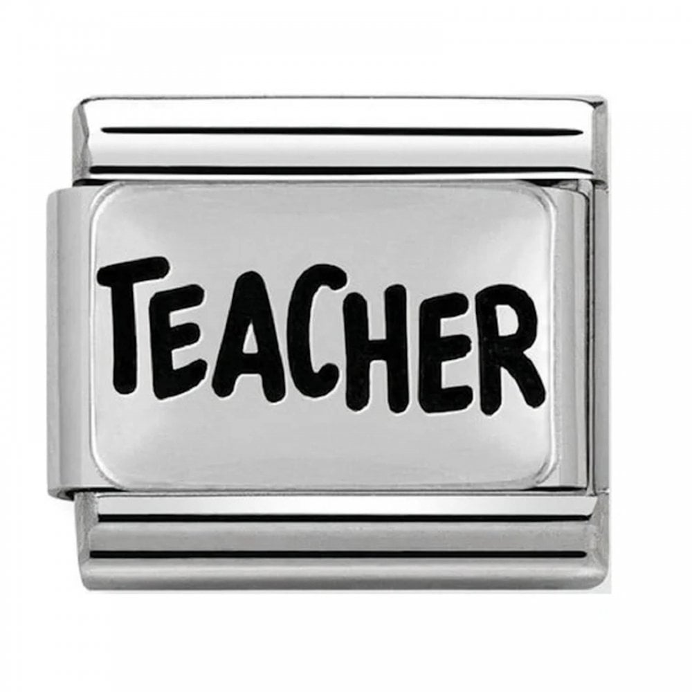 Composable Stainless Steel and Silver Teacher Charm