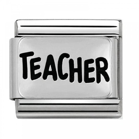 Composable Stainless Steel and Silver Teacher Charm