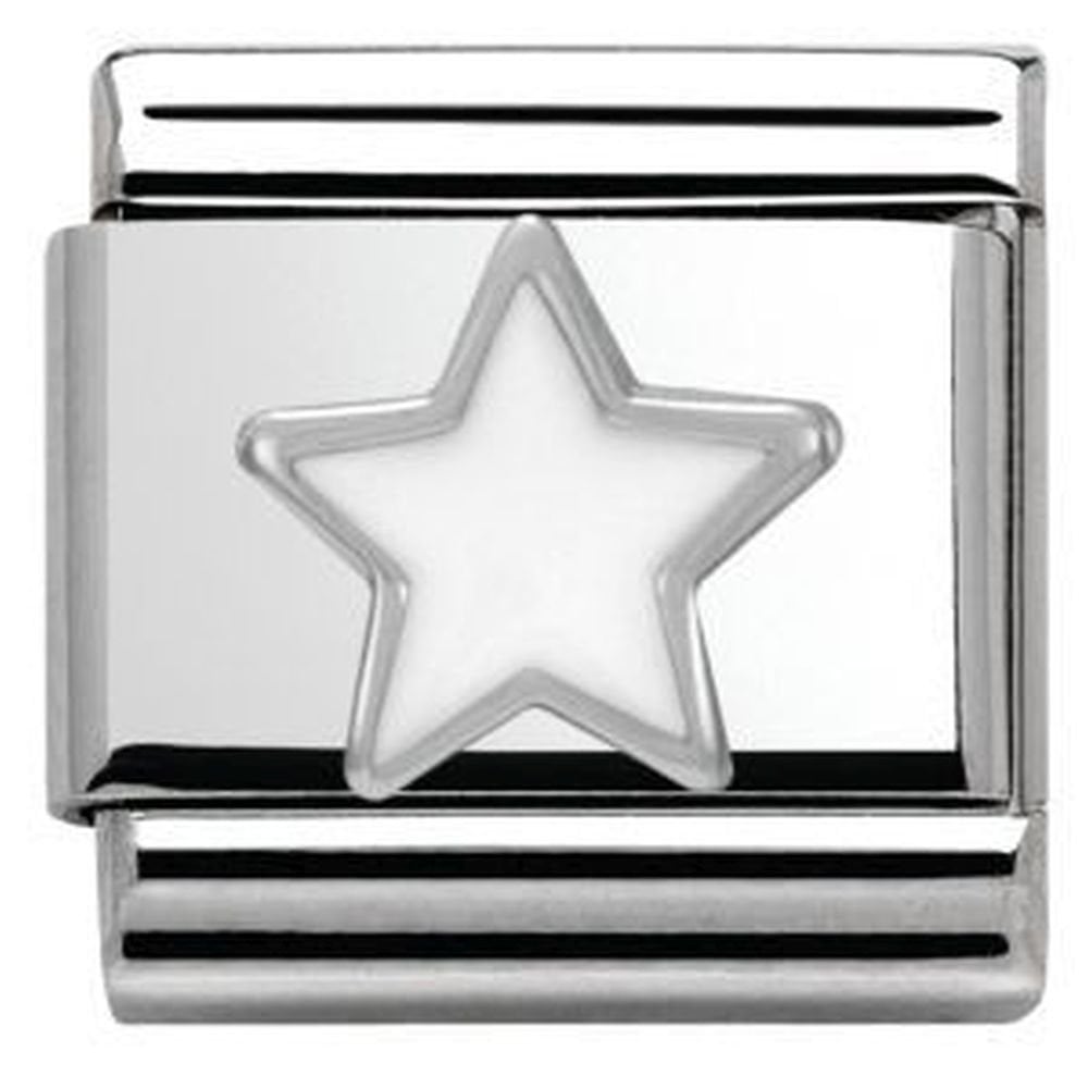 Composable White Enamel Star Charm