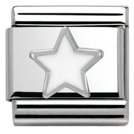 Composable White Enamel Star Charm
