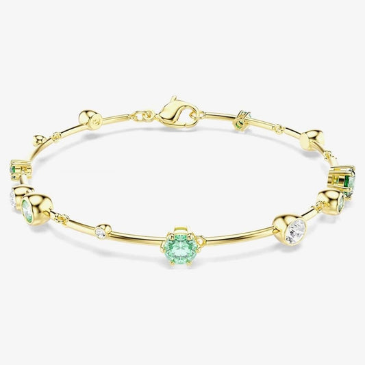 Constella Gold Tone Green & White Bracelet