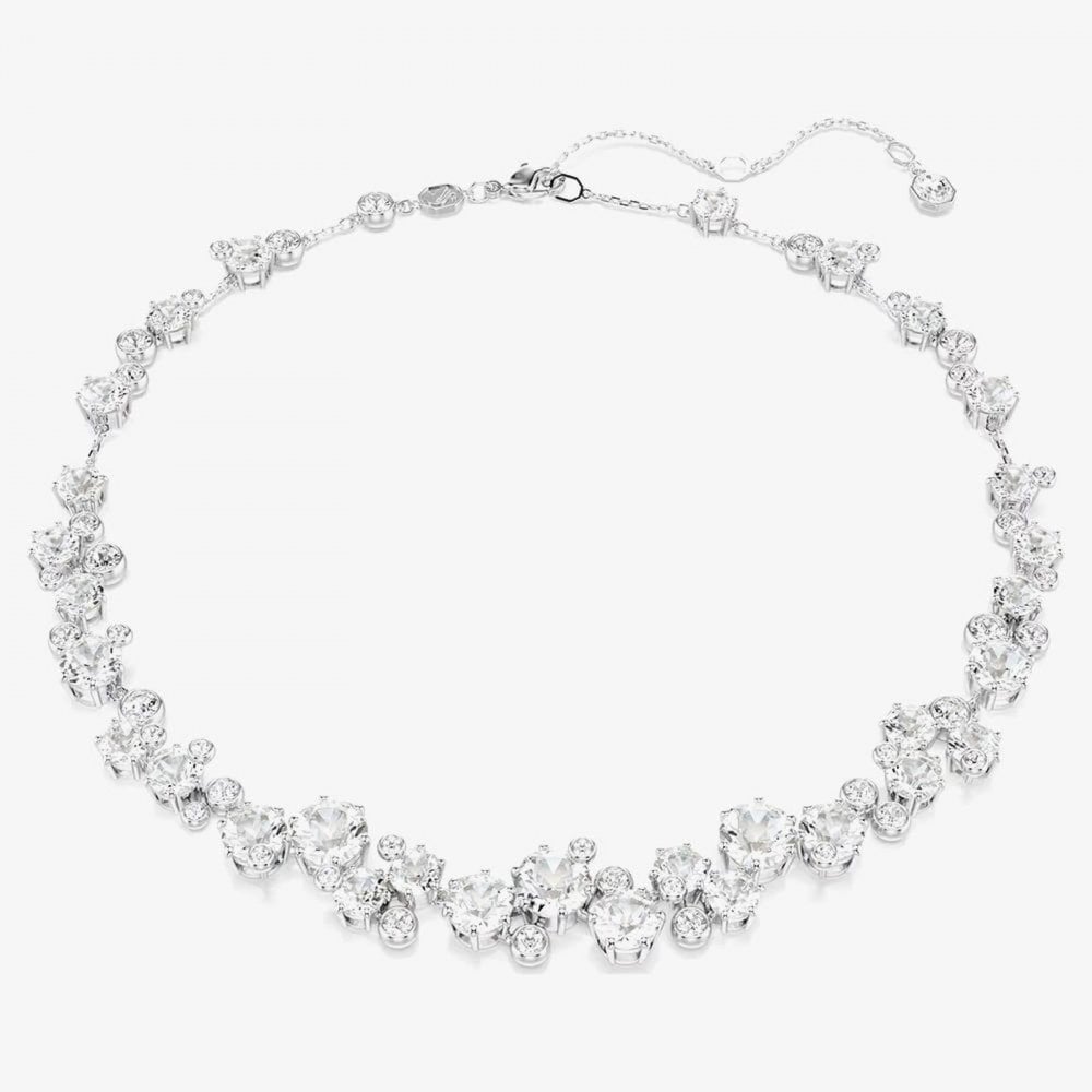 Constella Rhodium Plated White Crystal Necklace