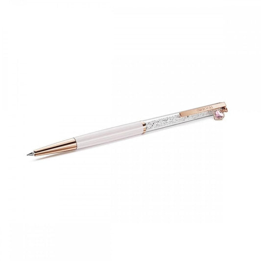 Crystalline ballpoint pen, Heart, Pink, Pink lacquered, Rose gold