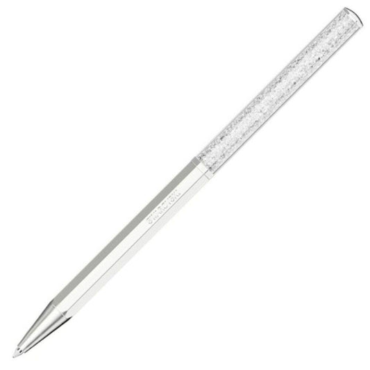 Crystalline Ballpoint Pen Octagon shape, White, White lacquered