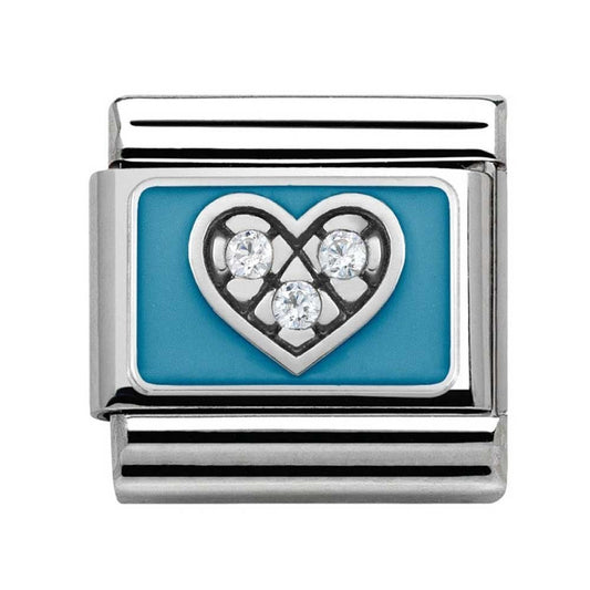 CZ Heart Light Blue