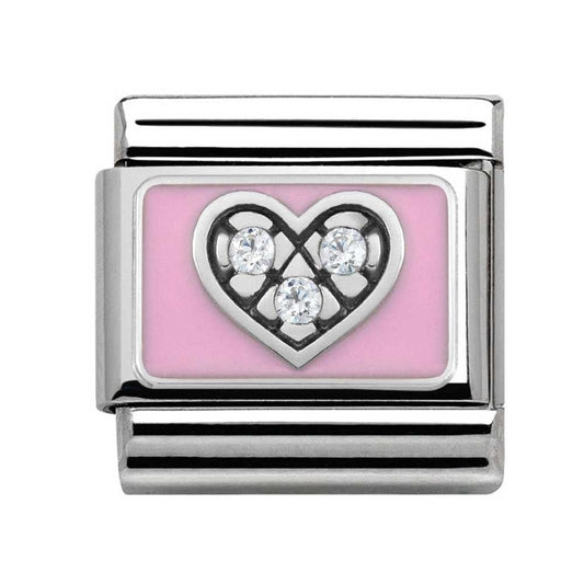 CZ Heart Pink