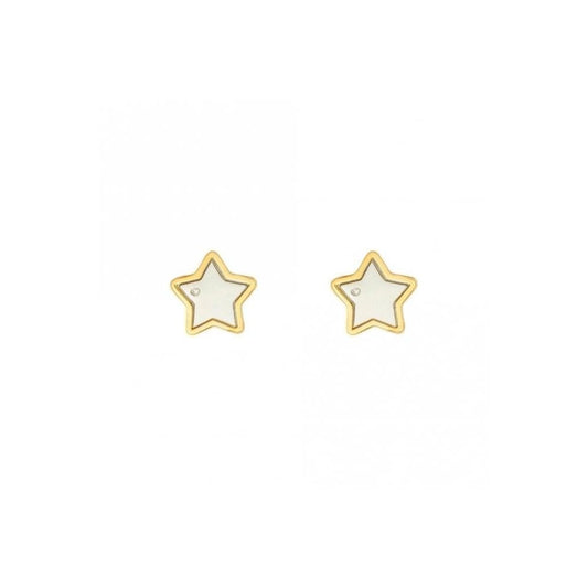 D For Diamond Gold Plated Star Stud Earrings