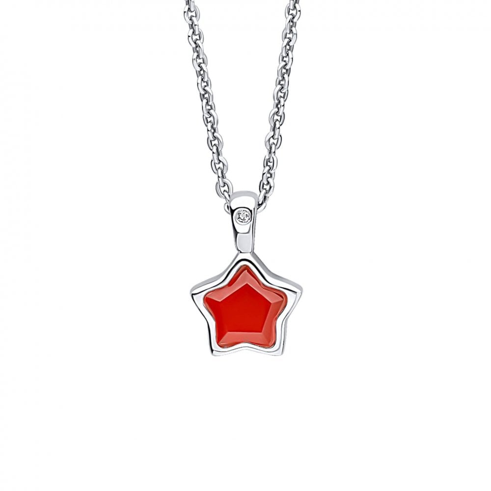 D for Diamond January Birthstone Star Pendant