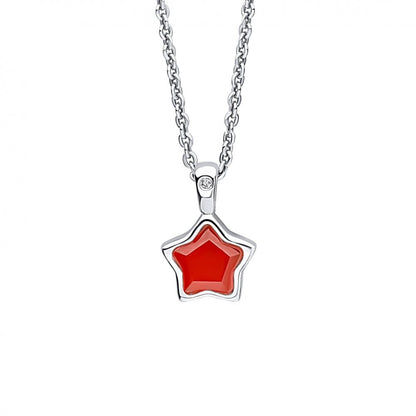 D for Diamond January Birthstone Star Pendant