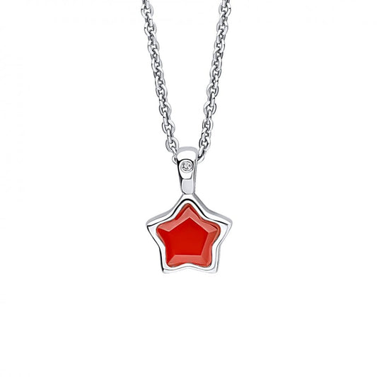 D for Diamond January Birthstone Star Pendant