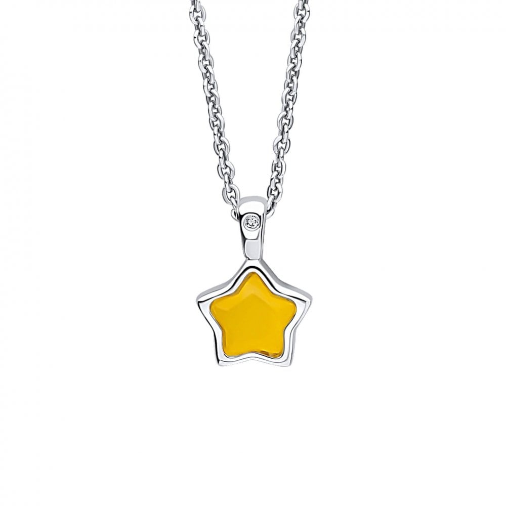 D for Diamond November Birthstone Star Pendant