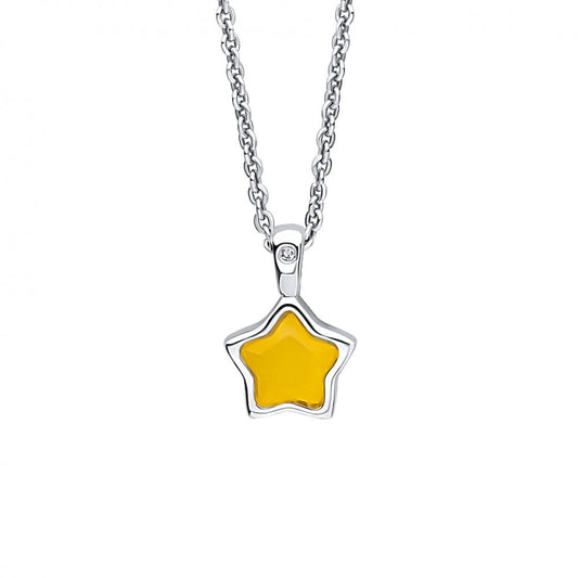 D for Diamond November Birthstone Star Pendant