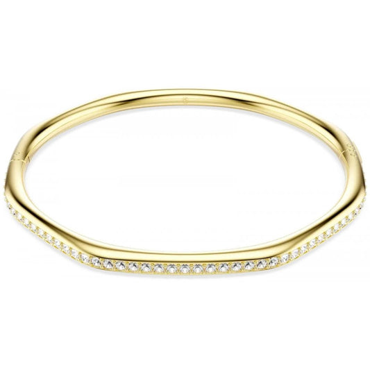 Dextera Gold Tone Crystal Octagonal Hinged Bangle