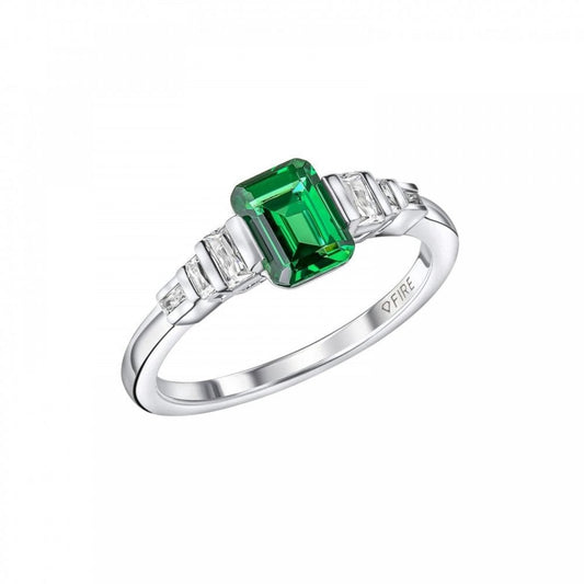 Diamonfire Emerald Cut Zirconia Ring Size 18