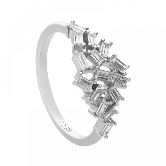 Diamonfire Multi Baguette CZ Scatter Ring Size 17