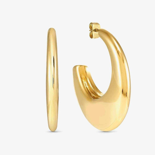 Ecclettica Gold Flat Hoop Earrings