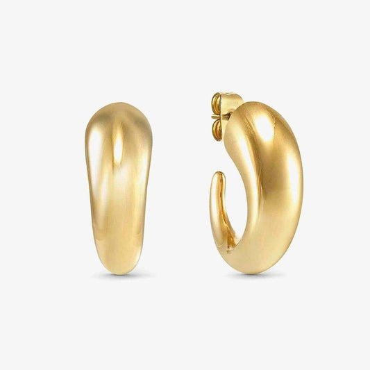 Ecclettica Gold Tone Stainless Steel Curve Hoop