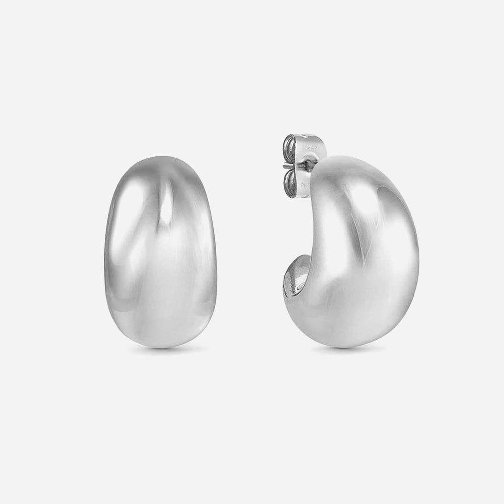 Ecclettica Silver Small Dome Hoop Earrings