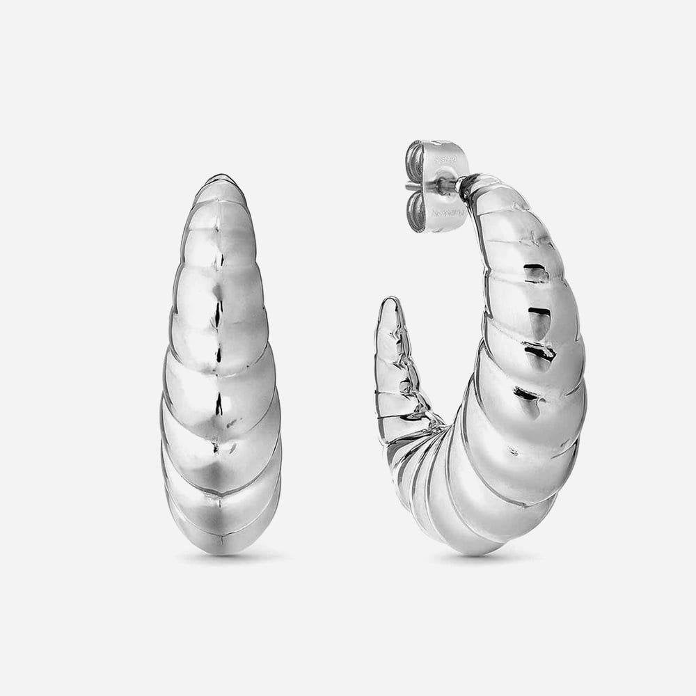 Ecclettica Silver Twist Hoop Earrings
