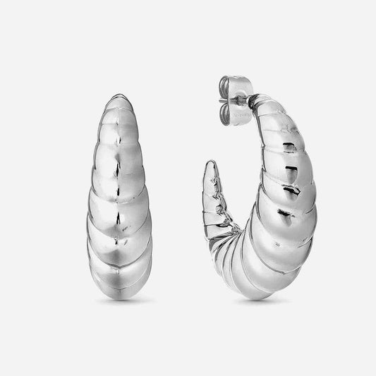 Ecclettica Silver Twist Hoop Earrings