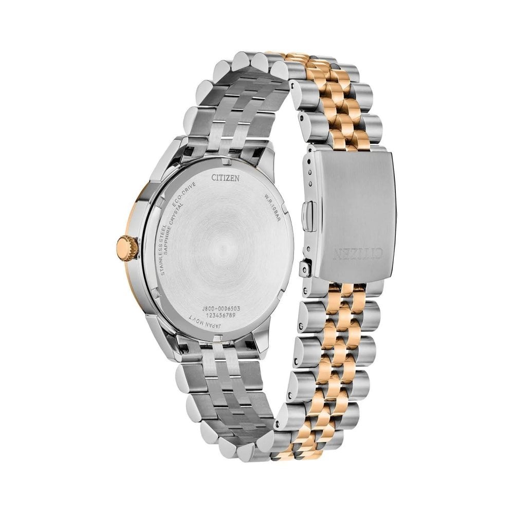 Gents Rolan Eco Drive Two Tone Bronze Dial Watch