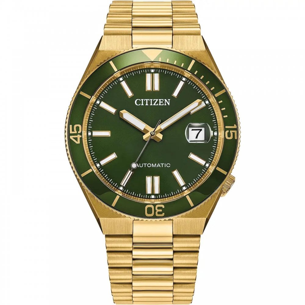 Gents Tsuyosa Shore Gold Tone Green Dial Watch