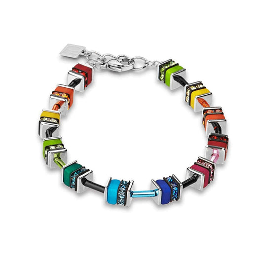 GeoCUBE® Bracelet classic polaris & rhinestone multicolour
