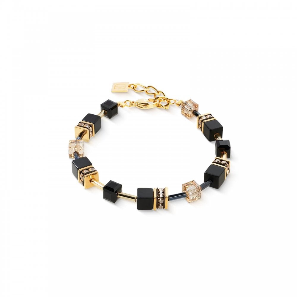 GeoCUBE® bracelet Onyx Black-Gold