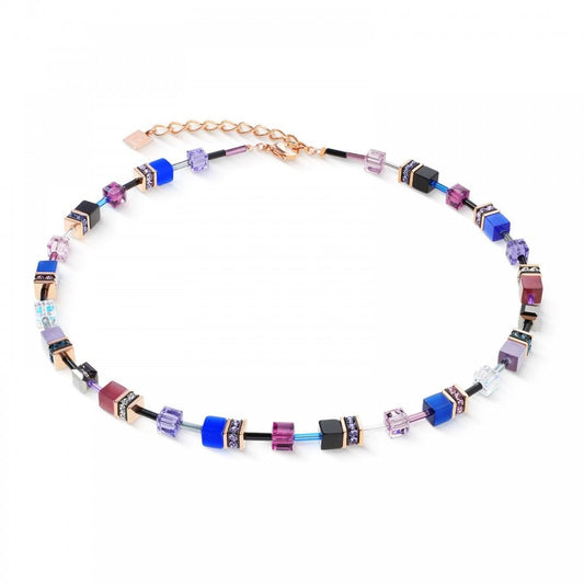 GeoCUBE® Iconic Blue Moon Rose Gold Necklace