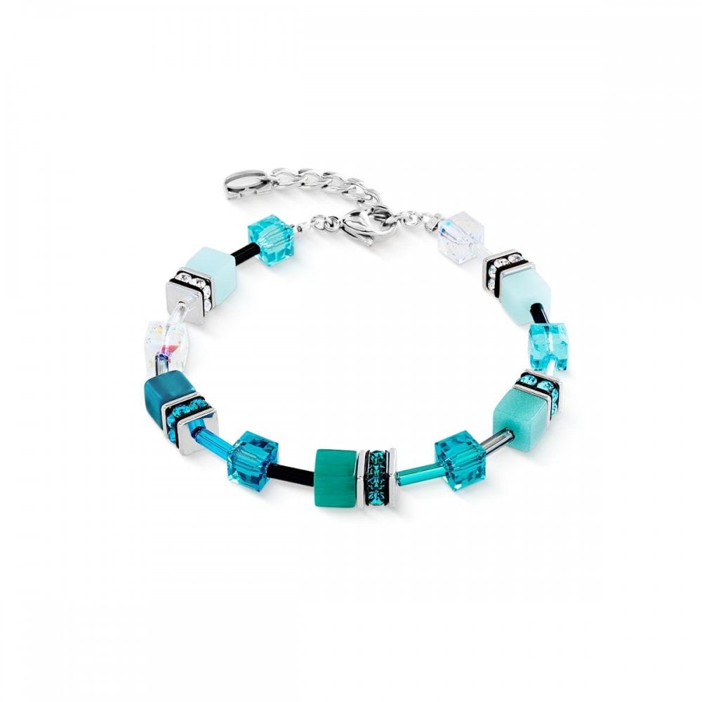 GeoCUBE® Iconic Bracelet Teal silver