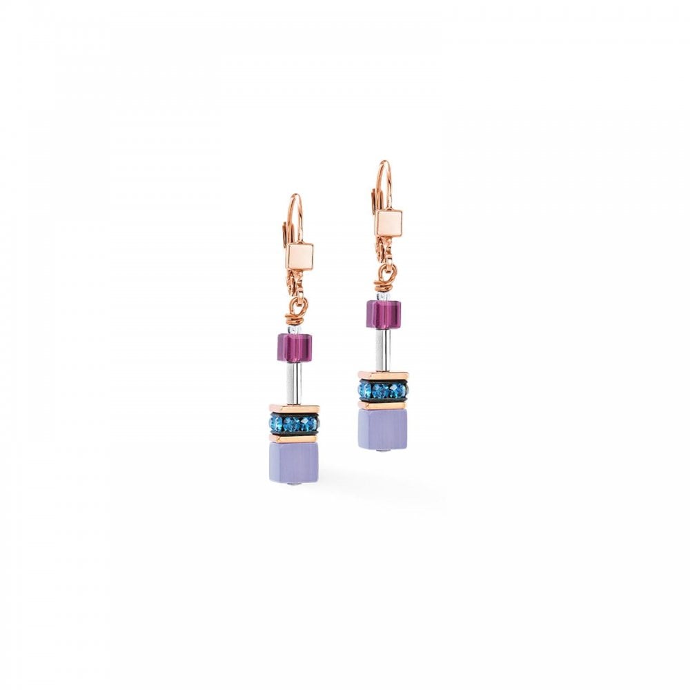 GeoCUBE® Iconic Earrings Blue Moon Rose Gold