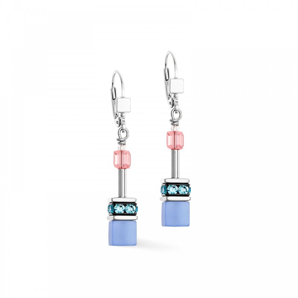 GeoCUBE® Iconic earrings blue-pink