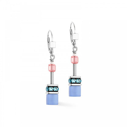 GeoCUBE® Iconic earrings blue-pink