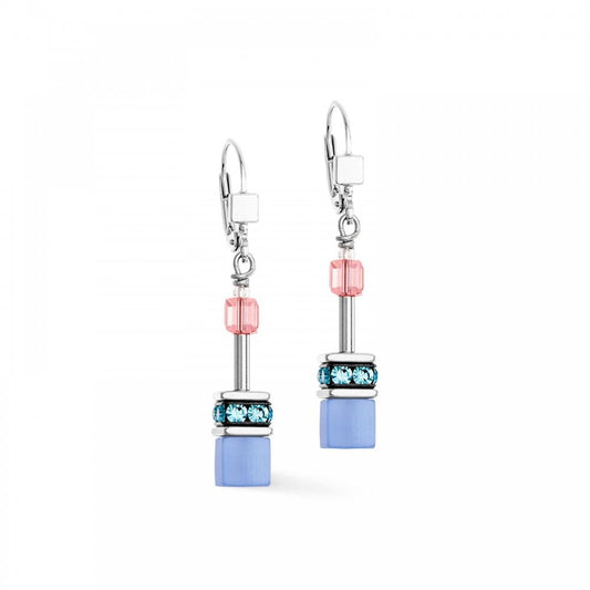 GeoCUBE® Iconic earrings blue-pink