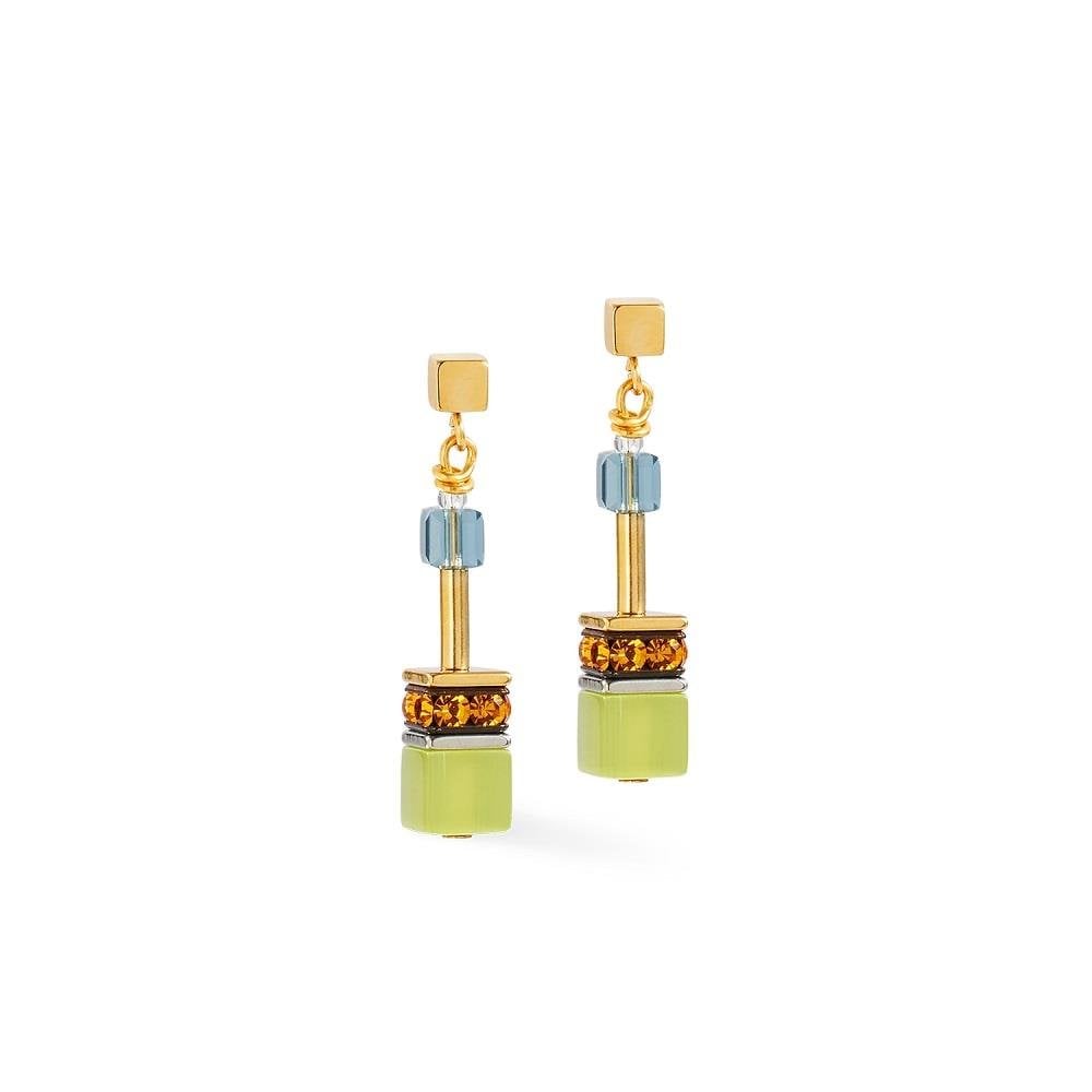 GeoCUBE® Iconic Earrings Forest Bicolour
