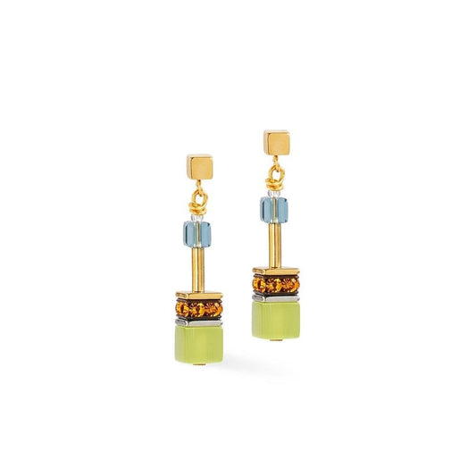 GeoCUBE® Iconic Earrings Forest Bicolour