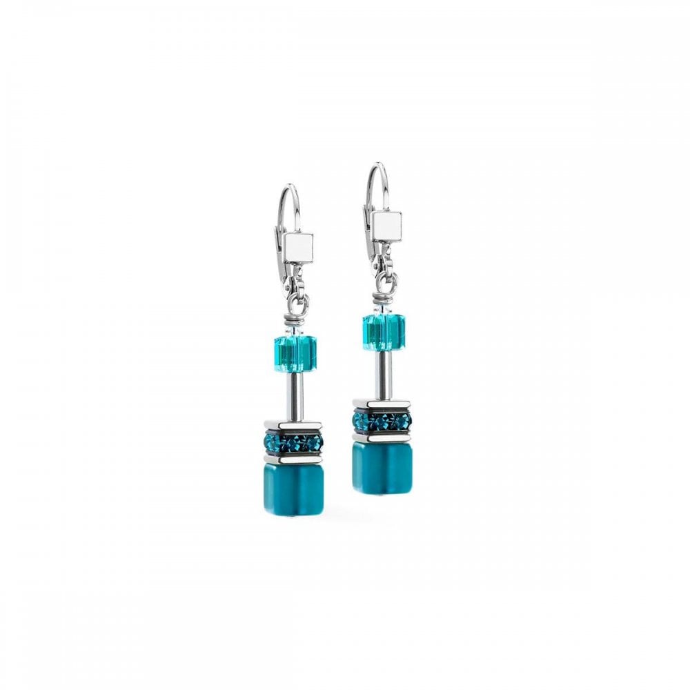 GeoCUBE® Iconic Earrings Teal silver