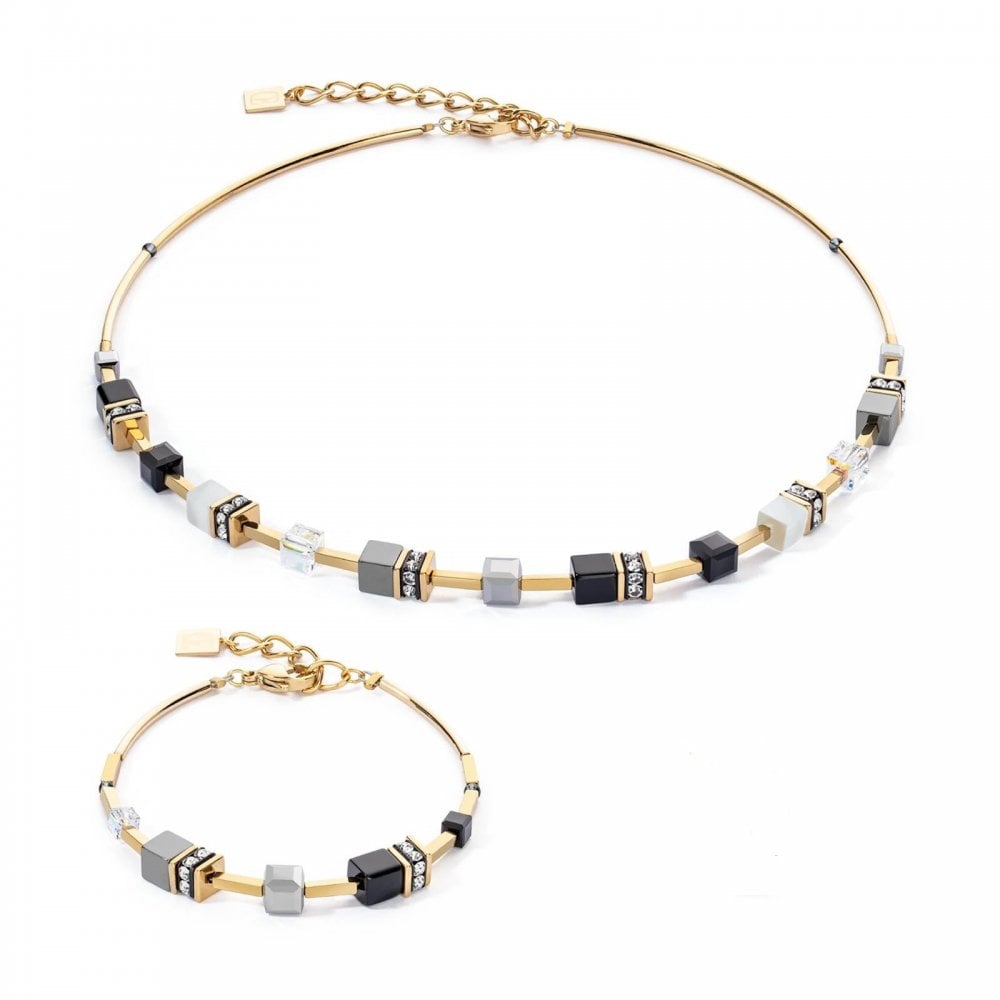 GeoCUBE® Iconic Lite Black Necklace & Bracelet Set