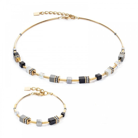 GeoCUBE® Iconic Lite Black Necklace & Bracelet Set