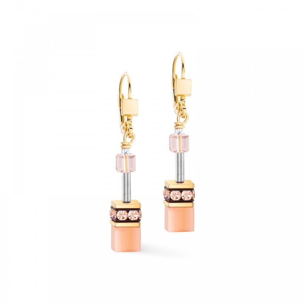 GeoCUBE® Iconic Mono Gold earrings Apricot Crush