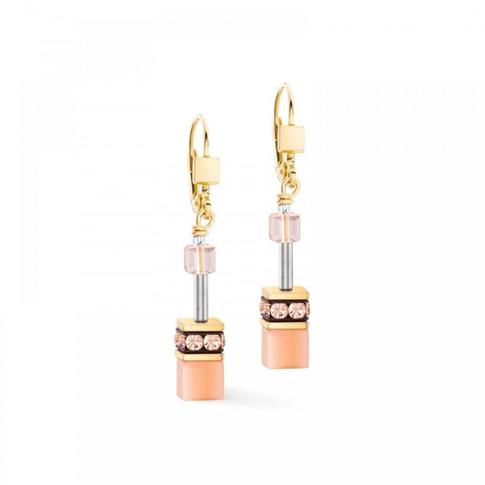 GeoCUBE® Iconic Mono Gold earrings Apricot Crush