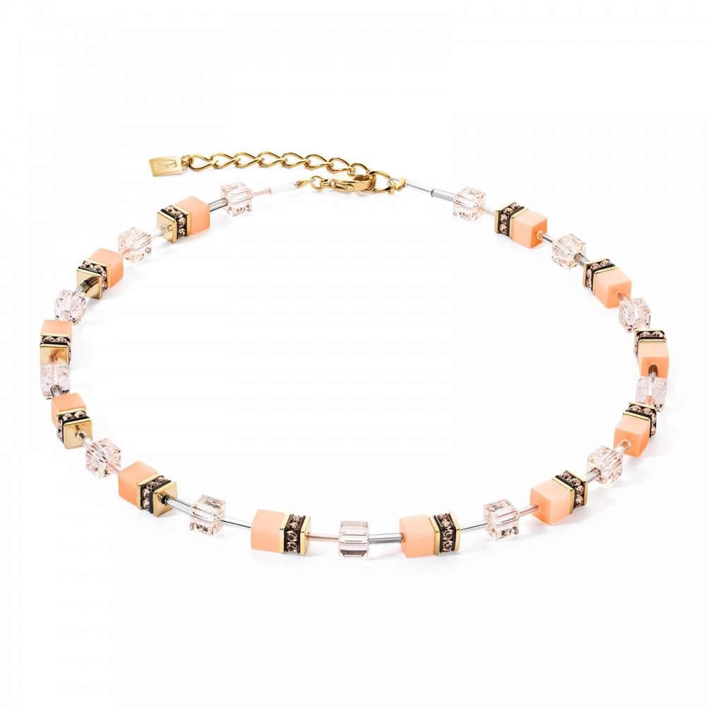 GeoCUBE® Iconic Mono Gold necklace Apricot Crush