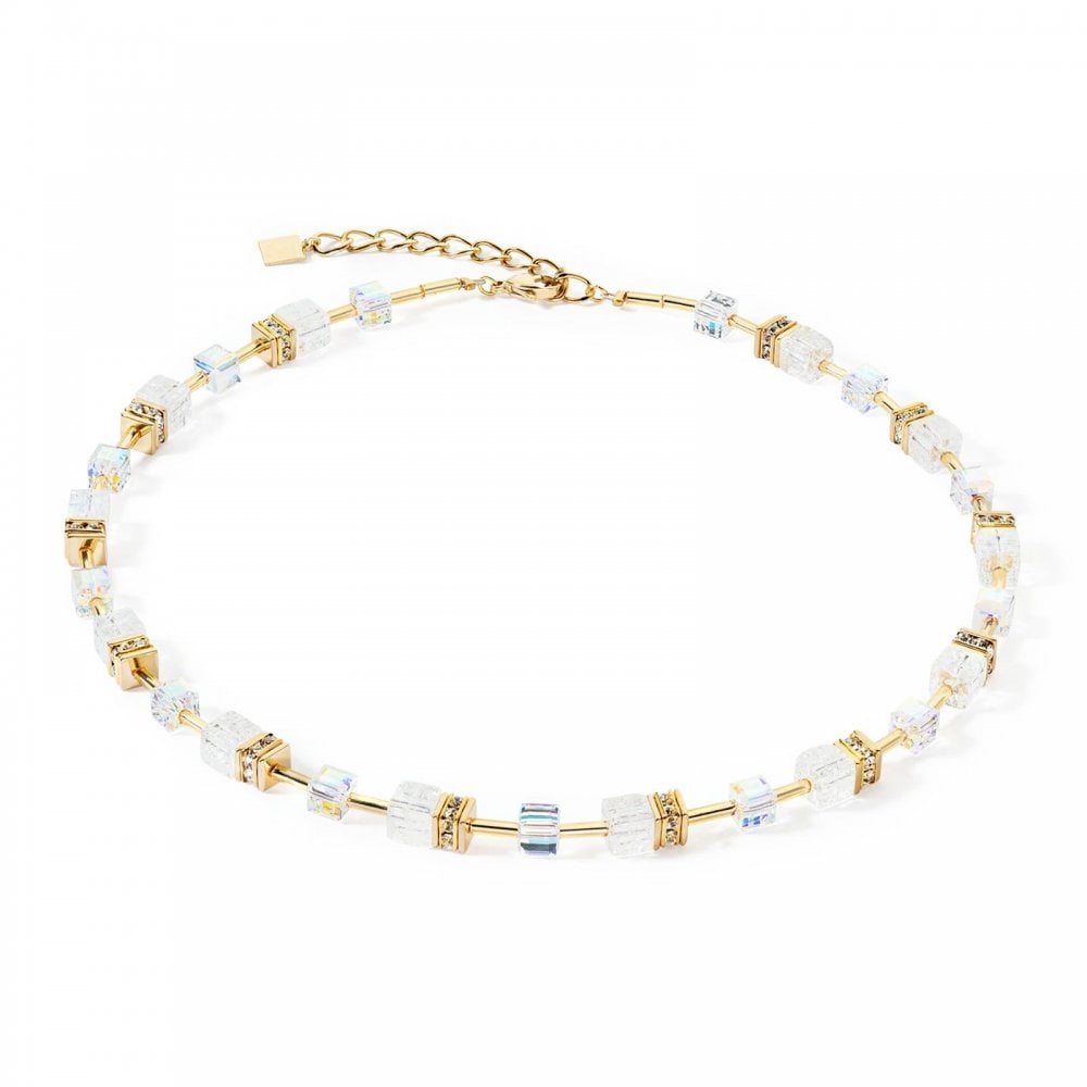 GeoCUBE® Iconic Nature necklace gold white