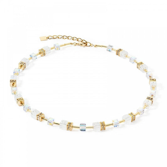 GeoCUBE® Iconic Nature necklace gold white