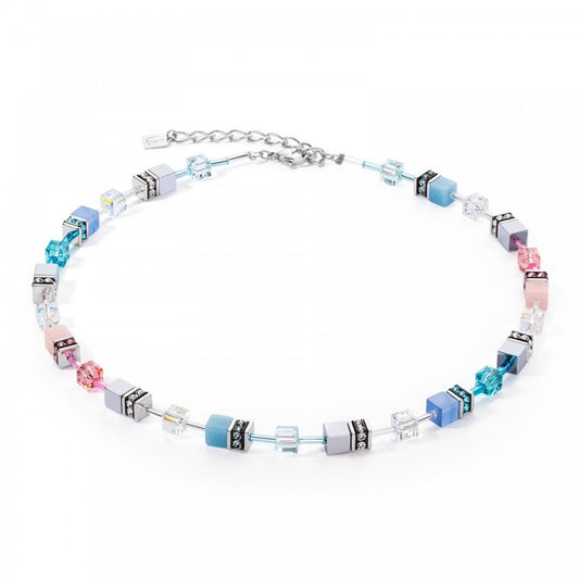 GeoCUBE® Iconic necklace blue-pink