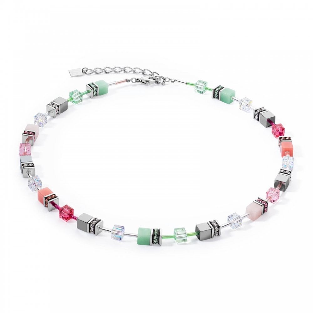 GeoCUBE® Iconic necklace green-pink