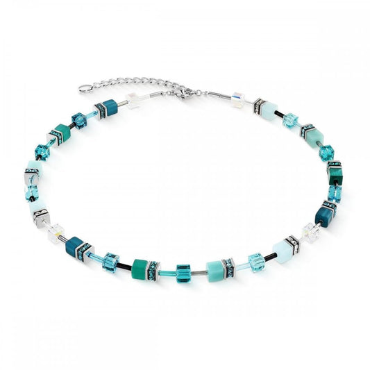 GeoCUBE® Iconic Necklace Teal Silver