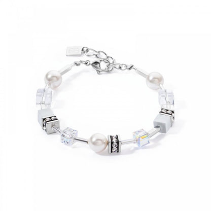 GeoCUBE® Iconic Pearl Mix bracelet silver-white